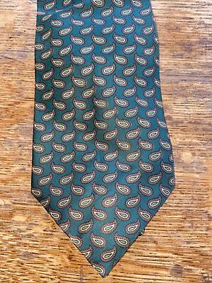 Vintage Tie Green Paisley Mens Sovrano Silk Necktie C1990s Retro • £6.50