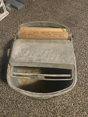 Vintage Patented Deluxe De Luxe Galvanized Wringer Mop Bucket • $50