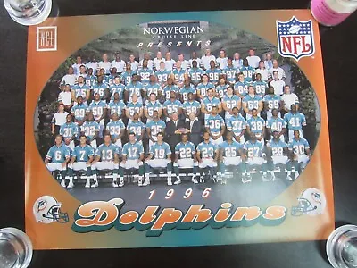 1996 Miami Dolphins Team Photo 22 X 17 Poster Dan Marino Jimmy Johnson • $14.99