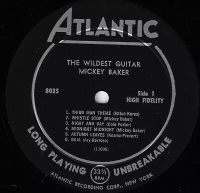 MICKEY BAKER Wildest Guitar U.S. ATLANTIC LP 8035_orig 1959 RARE R&B • $24.13