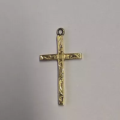 Vintage 375 9ct Yellow Gold Cross Pendant (no Bale) • £13.50