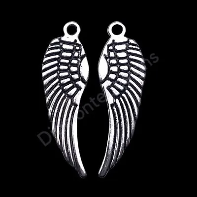 20 Pcs - 30mm Tibetan Silver Angel Wing Charms Jewellery Spirt Fairy Wish J245 • £2.79