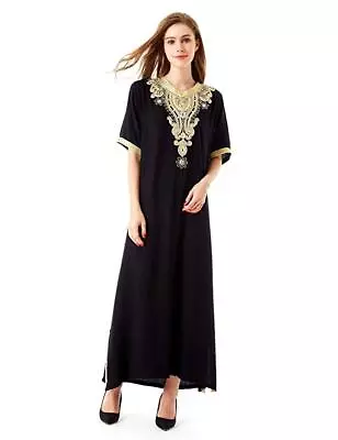 Dubai Kaftan Long Gown Moroccan Style Abaya Farasha Women Dress Maxi K160 • $54