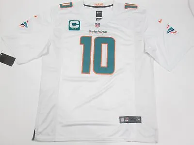 Tyreek Hill #10 Miami Dolphins 2-Star Captains Patch 2023-24 Season Jersey White • $69.99