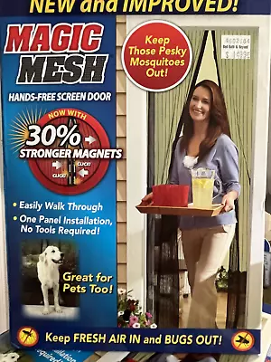 Magic Mesh Magnetic Hands-Free Screen Door Curtain 83  X39  Mesh Panels • $9.99