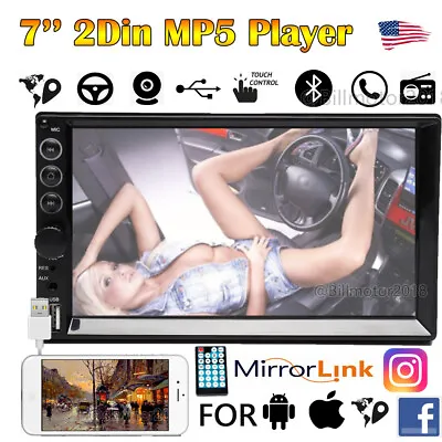 Multifunction Mirror Link For Navigation Map 7inch 2 DIN Car Auto Stereo USB/TF • $39.10