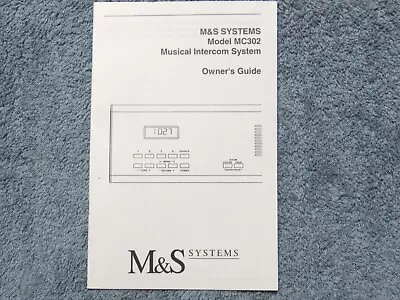 MC302 Owner's Guide - Operating Instructions - Manual M&S Home Intercom • $17.50