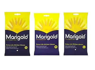 Marigold Kitchen Gloves Strong Small Medium Large Rubber Gloves House Washing Up • £6.49