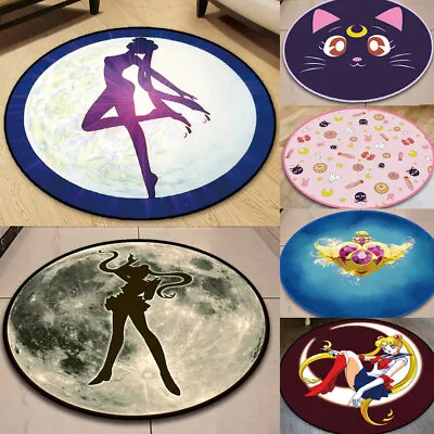 Sailor Moon Circle Carpet Mat Home Decor Area Rugs Round Carpet Multi-function • $42.58