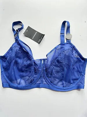 M&S Autograph Bra Nouveau Embroidered Minimiser Bra BLUE  36G 34G 36E 40G 32F 32 • £13.49