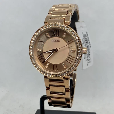 $29.99 • Buy RELIC By Fossil NWT ZR34308 Women’s Bracelet Wristwatch Crystal Bezel Working