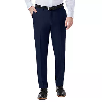 Haggar Mens Casual Pants Navy Slim Fit Stretch 34 X 32 • $18.89