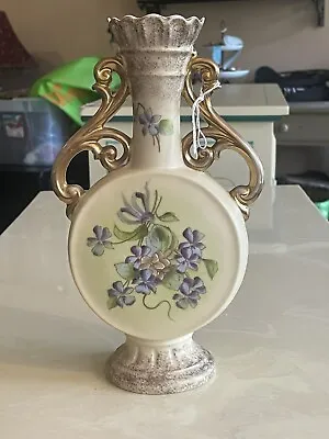 Antique Porcelain Double Handle 10” Vase Victoria Carlsbad Austria Hand Painted • $27.50