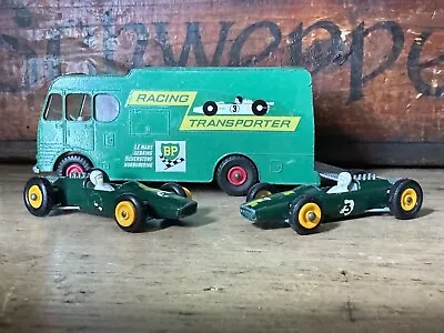 MATCHBOX LESNEY No.6 BP RACING CAR TRANSPORTER (COMPLETE WITH BOTH RACE CARS) • £29.95