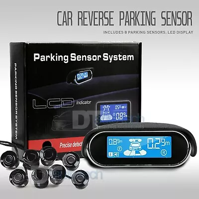 8 Parking Sensors LCD Car Auto Backup Reverse Rear Radar System Alert Alarm Kit • $48.99