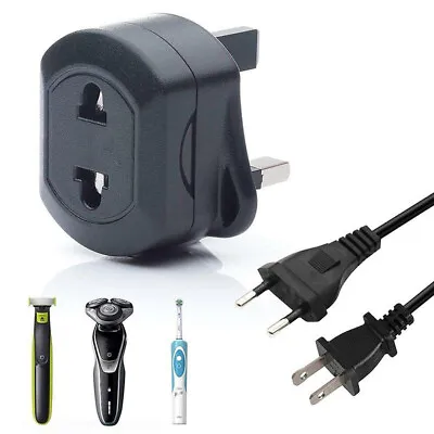 £3.59 • Buy 2-Pin EU/US To 3-Pin UK Shaver Adapter Plug Socket Converter European Euro Euro