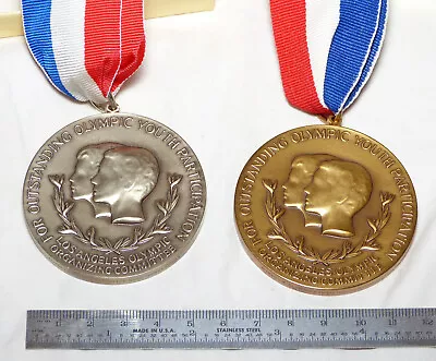 $45 • Buy Lot Of 2 -1984 Los Angeles Olympic OUTSTANDING OLYMPIC YOUTH PARTICIPATION Medal