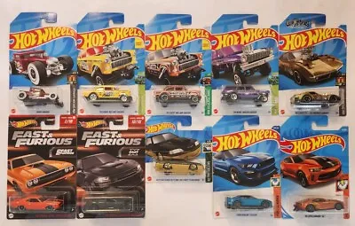 Hot Wheels Set Of 10 Muscle Chevy Ford Dodge 55 64 Gasser Hellcat Shelby Copo • $55