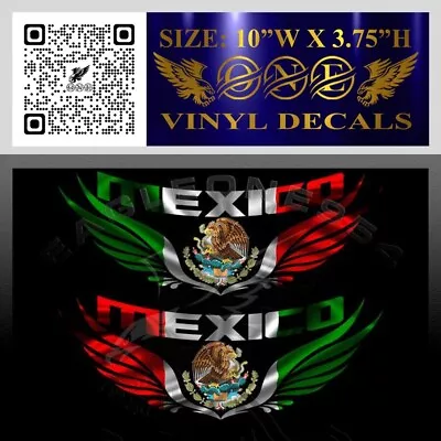 Mexico Flag Decal Mexican Eagle Flag Car Decal Sticker Set Of 2 R&L #319 • $15.95