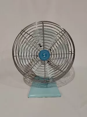 Vintage Superior Electric Fan Baby Blue Working All Metal Oscillating ***Read • $29.99