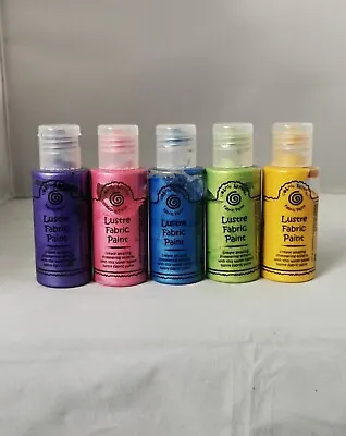 5x Cosmic Shimmer Lustre Fabric Paint 50ml - Various Colours Some Metallics • £14.99