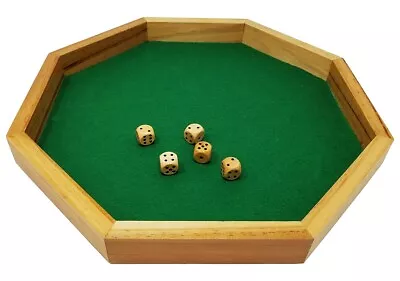 DA VINCI Wood Dice Tray 12 Inch Hexagonal -Discounted Customer Return Open Box • $8.99