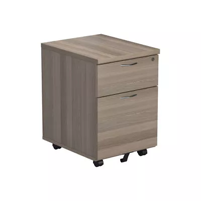 Jemini 2 Drawer Mobile Pedestal 404x500x595mm Grey Oak KF81079 • £167.15