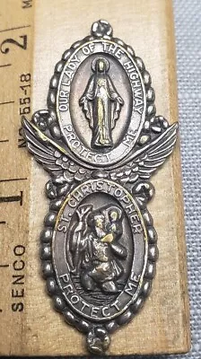 Vintage Our Lady Of The Highways St Christopher Stamped Metal G99 • $15.99