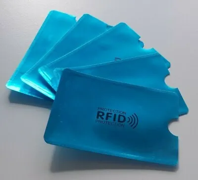 10 X RFID Blocking Sleeves NFC Anti Scan ID Credit Card Holder Case Light Blue • $5.25