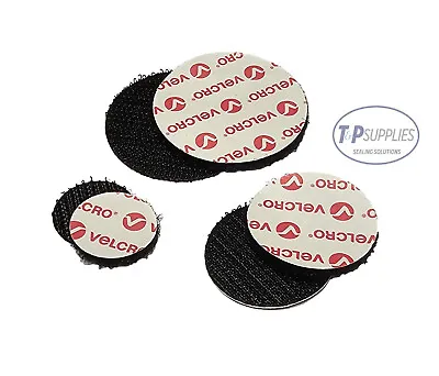 Adhesive Backed Velcro Hook And Loop Disc Discs Pad Pads X4 Black Pick Own Size • £8.50