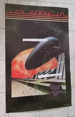 Led Zeppelin Lic. In Concert Poster Oakland Stadium July 22 1/4 X 34 1/4 Inches • $29.99