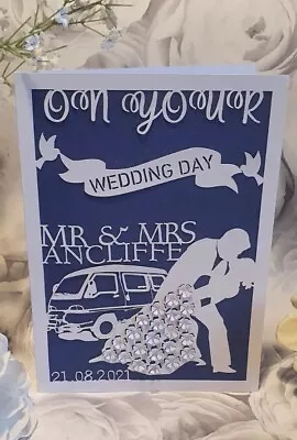 Wedding Card Gift Camper Van Theme Personalised Card For Wedding Celebration • £5