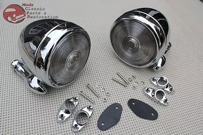 Chrome Dummy Outside Mounted Spot Lights Custom Pickup Vintage Classic Car Pair • $125.18