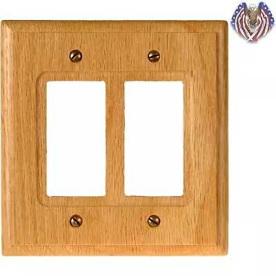 Premium Elegant Wood Wallplate - Decorator Switch - Light Oak - Rocker GFCI • $17.97