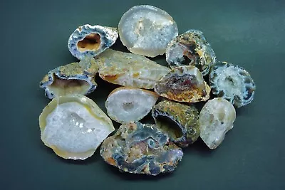 OCO Geodes 1 LB Lot Natural Crystal Agate Druzy Halves Polished Front Edge • $15.71