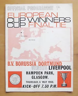 1966 ECWC Final BORUSSIA DORTMUND V LIVERPOOL Good Condition Football Programme • £19.99