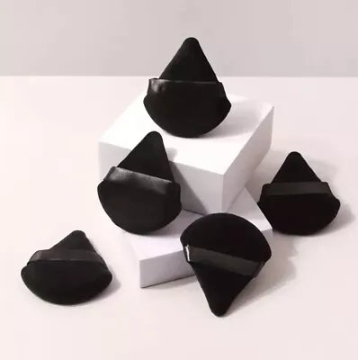 5Pcs Triangle Velvet Powder Puff Flours Mini Face Makeup Sponge Soft Cotton UK • £3.29