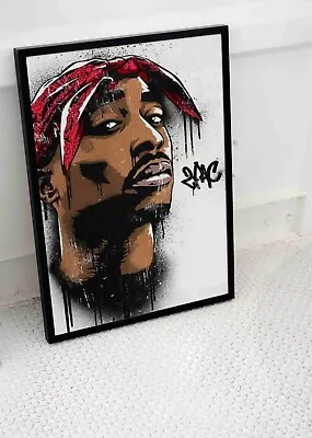 2pac Poster Legend Wall Art Print Hip Hop Usa Rapper Size Image -a4 A3 • £8.95