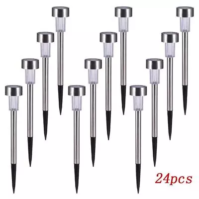 24 Pack Outdoor Stainless Steel Led Solar Power Lights Lawn Landscape Light New • $29.98