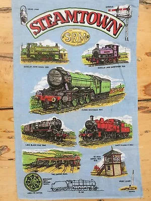 Vintage Steam Trains Tea Towel - Steamtown SRM. Collectable. • $19.57