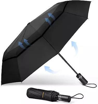 Windproof Umbrella For Rain Large Travel Folding Umbrella Strong Compact Umbre • $16.61
