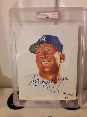 Mickey Mantle New York Yankees Signed Ron Lewis Print Litho Psa Encapsulated • $1199.97