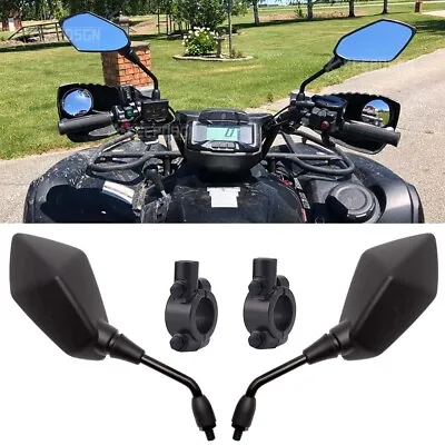 Rear View Side Mirrors + 10mm Clamp Adaptor For Suzuki King Quad 750 2016-2023 • $29.44