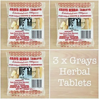 Gray's Herbal Tablets Throat & Chest Retro Cough Sweets  - 3 X 60g Bags • £6.99