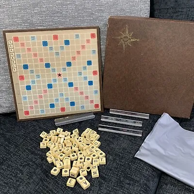 Vintage Travel Edition Scrabble Selchow & Righter Magnetic Tiles & Board • $15.30