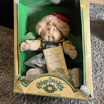 Vintage 1983 Official Cabbage Patch Kids Blonde Blue Eyes In Box  /Papers 3900 • $66