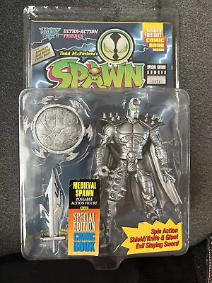 1995 Medieval Spawn Silver Variant Figure Special Edition # 1471 McFarlane Toys • $25