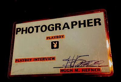 Vintage Playboy Photographer And Interview Pass Card Signed By Hugh M. Hefner • $250