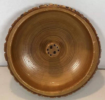 Vintage MCM Rusticware Tree Bark Wooden Nut Bowl & Nut Cracker Holder 10” • $29.68