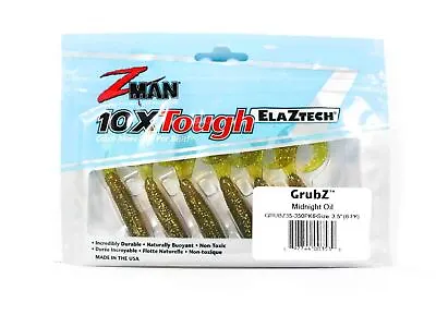 Zman Soft Lure GrubZ 3.5 Inch 6/Pack Midnight Oil (3530) • $20.90